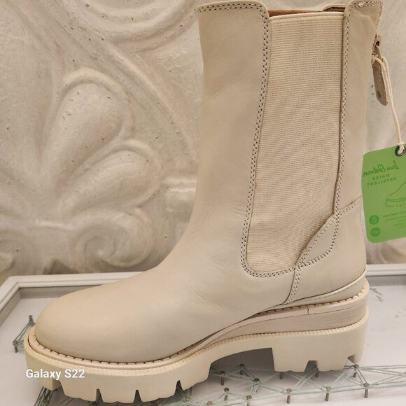Sam Edelman Genia back zip Chelsea lug boot in Ivory leather. NIB. Size Various - Picture 5 of 13